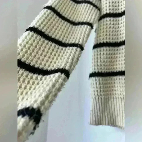 Vera Moda Womens Chunky Leanna Knit Striped Preppy Prep Fisherman Sweater XS - Picture 15 of 16